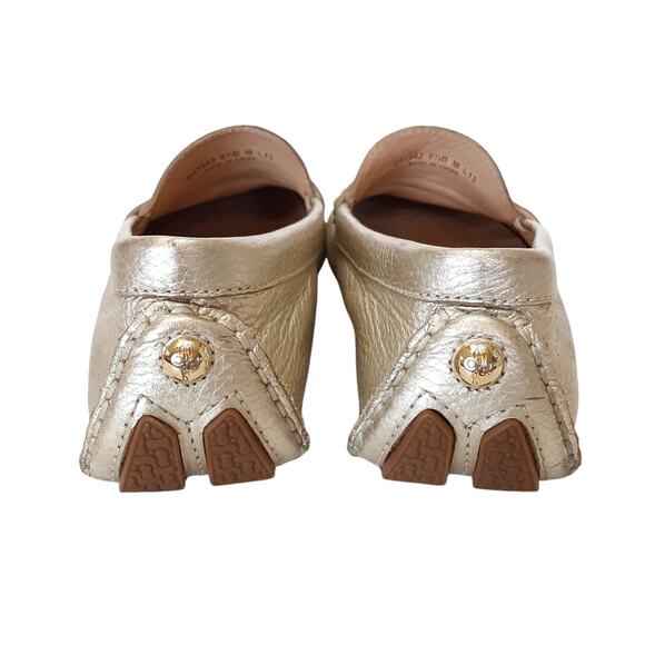 Cole Haan Leather Penny Loafers Gold Metallic Driving Flats Womens 6.5B Comfort - Picture 5 of 10